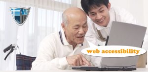 インターネットにアクセスし、アクセシビリティを実感する高齢者