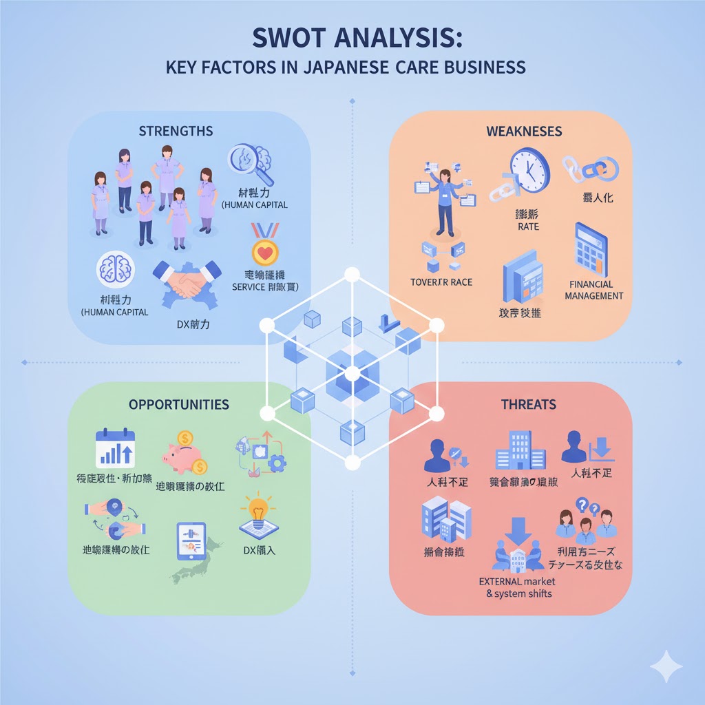 介護事業におけるSWOT