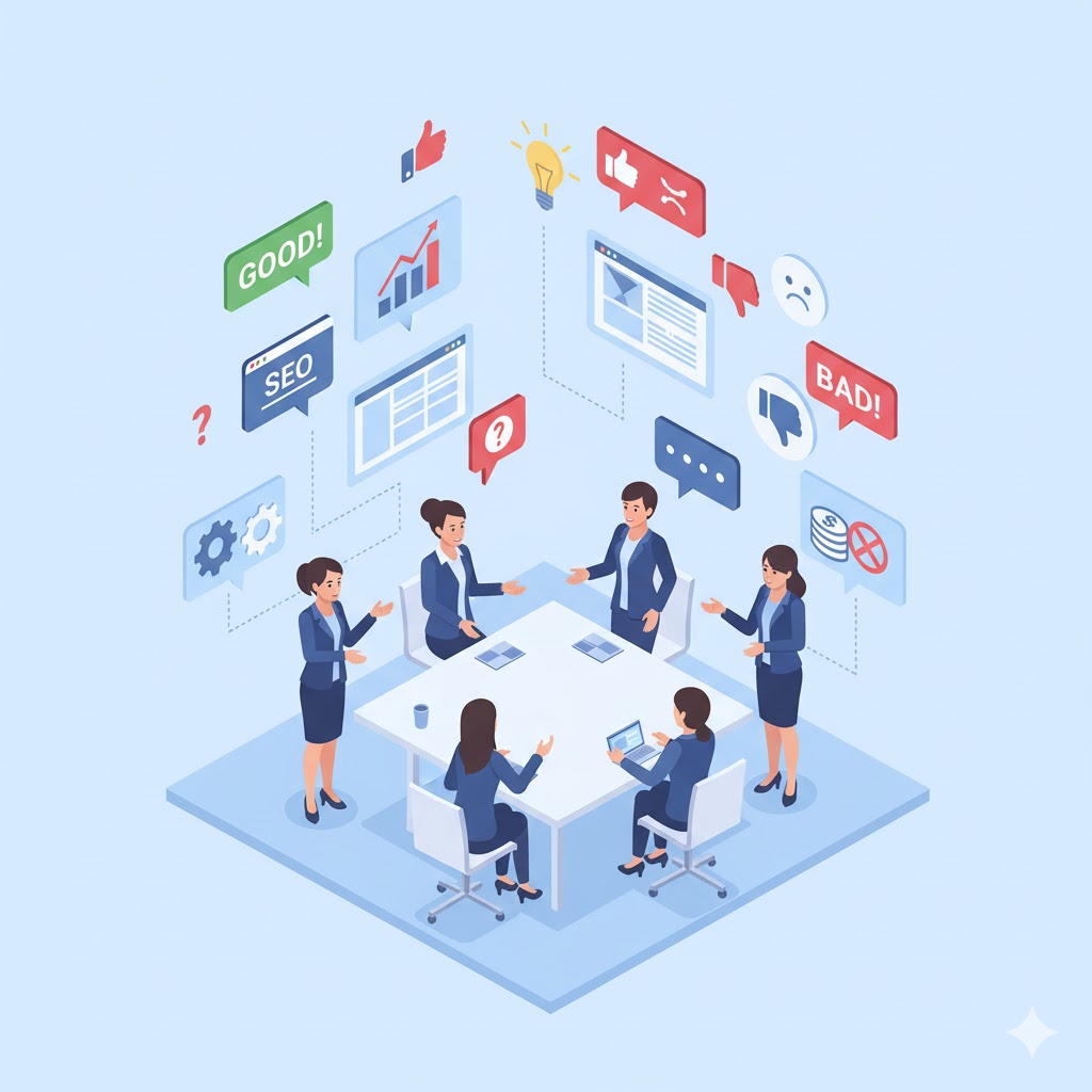 同業者同士でホームページ制作業者の話題