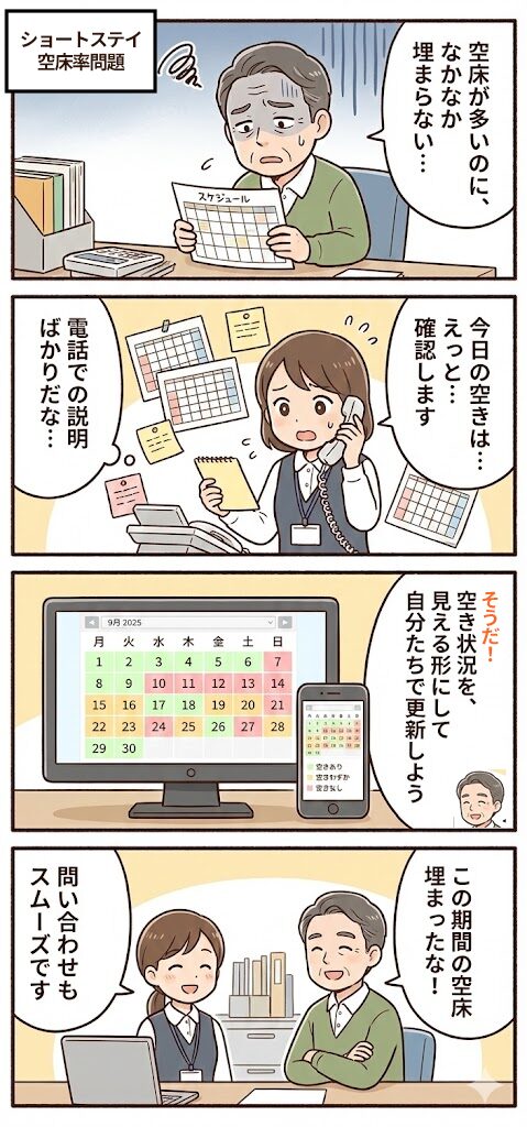 ショートステイの空床問題をホームページのリニューアルを通して改善した事例