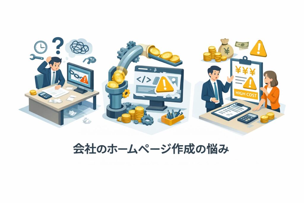 ホームページ作成に関する悩み