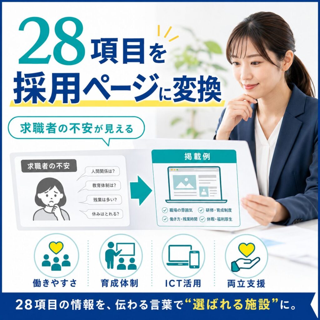 職場環境改善28項目を採用ページに