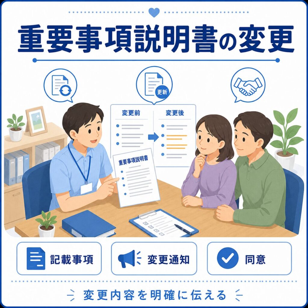 重要事項説明書の変更