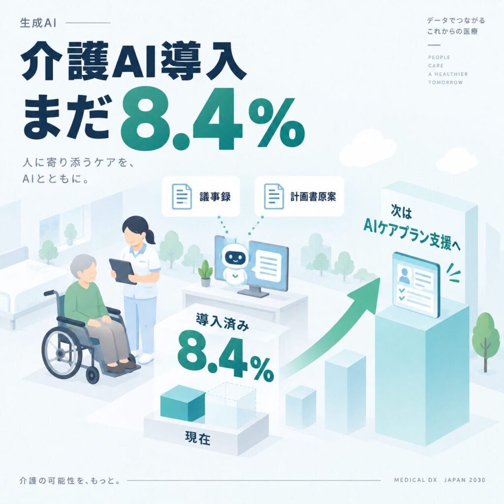 介護AI導入率はまだ8.4%