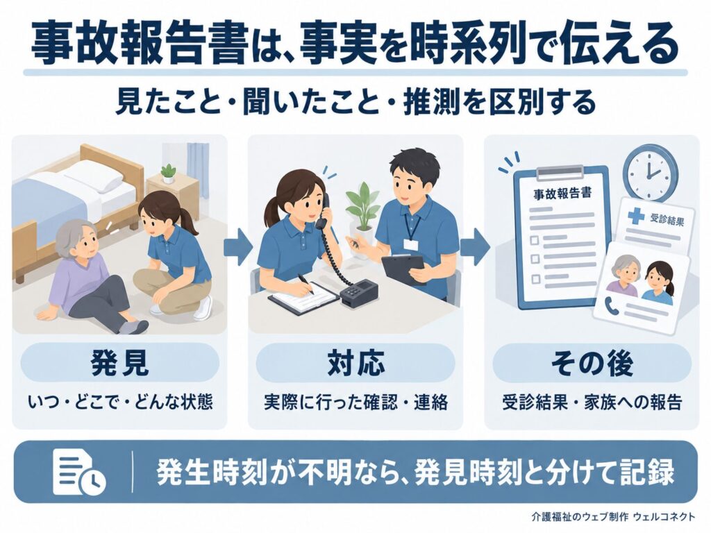 事実を時系列で伝える