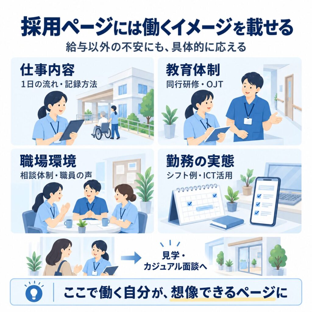 採用ページには働くイメージを