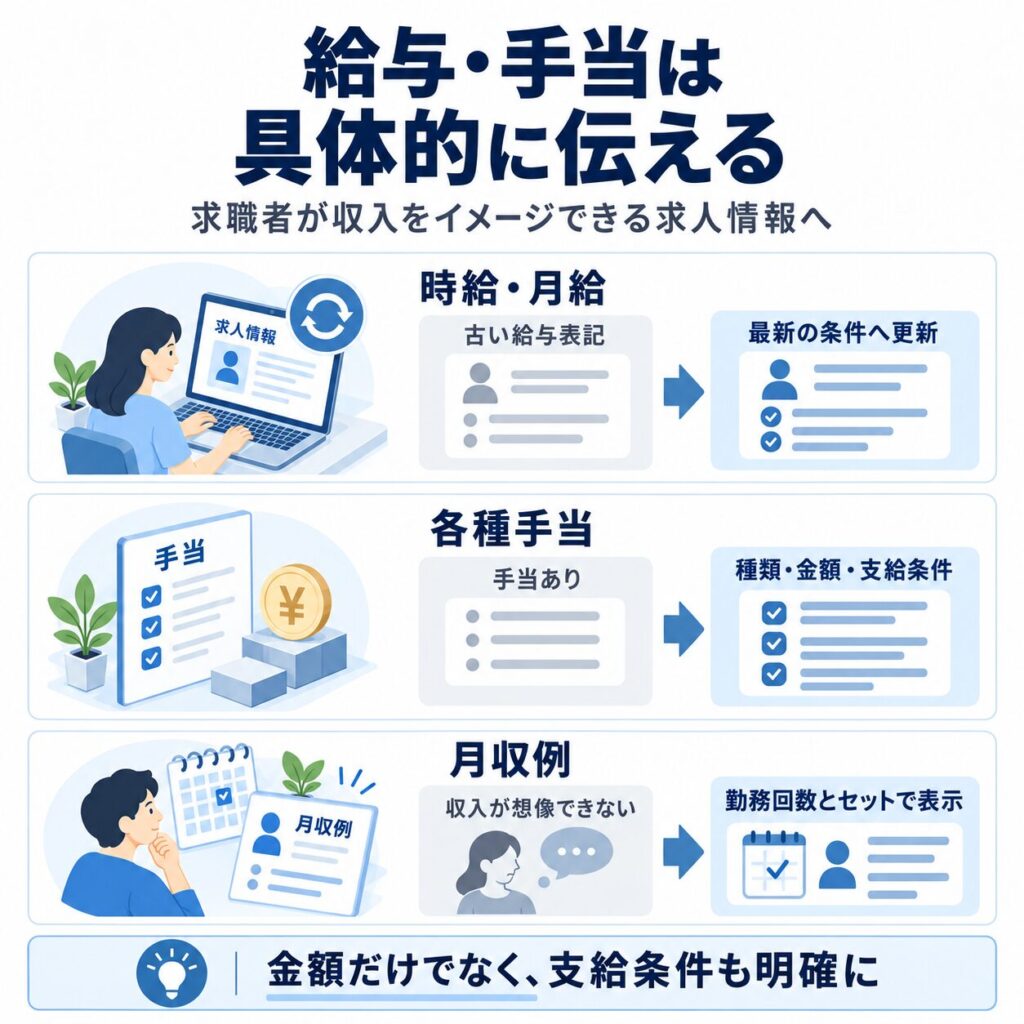 賃金や待遇を具体的に伝える