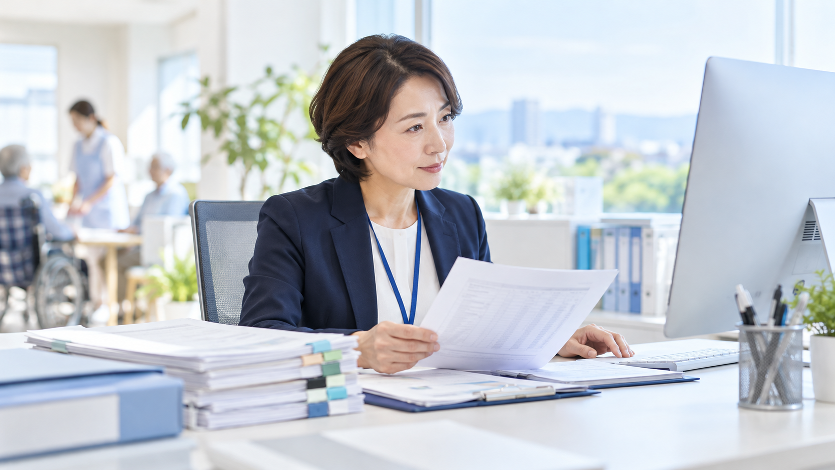 介護事業所の課題改善をイメージしたビジュアル